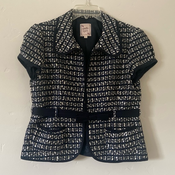 🆕 Deep Navy & White Tweed Skirt Suit - Nanette Lepore - Picture 7 of 16